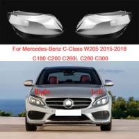 For Benz C-class W205 2015 2016 2017 2018 C180 C200 C260L C280 C300 Headlight Cover Transparent Lampshade Lens Car Accessoires