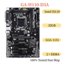 For GIGABYTE GA-H110-D3A Motherboard 32GB LGA1151 DDR4 ATX Mainboard 100% Tested Fast Ship