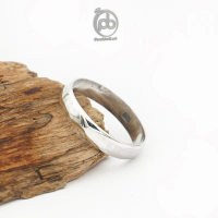 Cincin Pria-Wanita Perak Asli 925 Simple Plain Lingkar Polos