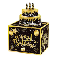 Paper Cash Pull Gift Box New Birthday Money Clip Cash Gift Box Birthday Cake Decoration Surprise Money Pulling Box