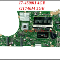 High quality Mainboard for ASUS S551LB REV2.2 Laptop Motherboard I7-4500U 4GB RAM GT740M 2GB DDR3 100% Tested