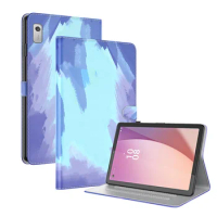 Watercolor Leather Case For Lenovo Tab M9 Case 9.0 inch 2023 TB-310FU M9 Wallet Cover for Lenovo Tab M9 Case Tablet Funda