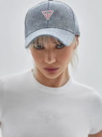 หมวกแก๊ปผู้ชาย GUESS Originals Acid-Wash Dad Cap สีฟ้า