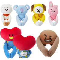 Line Friends Bt21 Kawaii Plush Toys Anime Tata Mang Koya Rj Shooky Chewy Chewy Chimmy Series Creative Large Magnet Doll Gifts