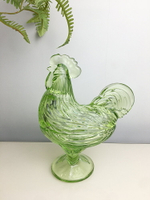 美單外貿出口玻璃糖盅綠色母雞擺件裝飾重工糖缸藝術裝飾品工藝品