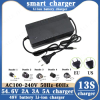 48V 54.6V 2A 3A 5A Lithium Ion Charger 13S 54.6V 18650 Electric Bicycle Scooter Battery Charging 2A 3A 5A Fast Smart Charger