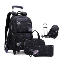 School Bag With Wheels School Rolling Backpack Wheeled Bag Students Kids Trolley Bags For Boys Travel Luggage with Lunch