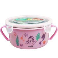 【美人魚】不銹鋼雙耳碗450mlx1入/兒童碗 /隔熱碗/便當盒/保鮮盒(粉色)
