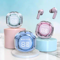 Wireless earphone Bluetooth earbuds Transparent Digital Display TWS Mecha Style For Acefast T8 Sports Headphones