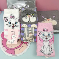 MINISO Disney Series Plush The Aristocats Lucifer Home Socks Warm Ladys Socks Plush Anime Toys for Children Girl Birthday Gifts