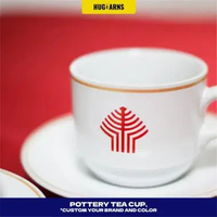 HUGeARNS - Cangkir Set Teh Kopi Custom Logo Sublimasi Tahan Lama / Sablon Mug Cetak Mug / Design Cus