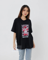 LERA BASIC- Kaos Distro Oversized LOTSO HUG Wanita - Kaos Lengan Pendek Wanita - Oversized T-shirt W