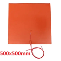Silicone heating pad 3d printer heated pad 1000W 220V 500x500 mm with 100k thermistor adhesive back