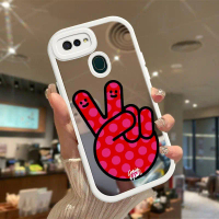 เคส OPPO A7 A5S เคสหลังลายป้ายสันติภาพ พื้นผิวกระจก เคสป้องกันกล้องกันกระแทก