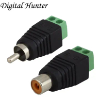 2PC RCA AV Head RCA Adapter Speaker Cable To Audio Male Connector Adapter Jack Professional Plug Male&amp;Female Connector