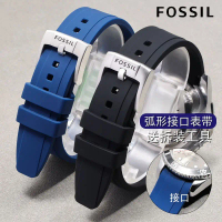 18mm 20mm 22mm 24mm Rubber Strap for Fossil Curved Interface Watch Band Waterproof Silicone Watch Br