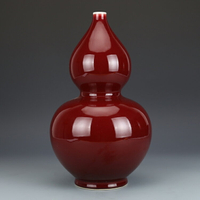 大清乾隆祭紅釉葫蘆瓶古董古玩收藏真品包老保真老物件老貨瓷器