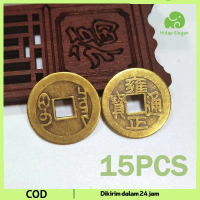 15pcs Koin Uang Koin Koin Jadul Koin Kuningan Koin Fengshui Rejeki Kuningan Koin Fengshui Koin Five 