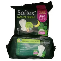 Softex Daun Sirih Night Wings 29Cm 16Pads, Softex Daun Sirih Night Wings 36Cm 12Pads Softex Daun Sir