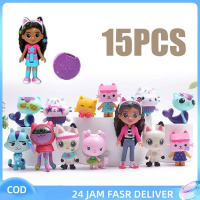15Pcs Dollhouse Gabby Toy / Gabby Dollhouse Toys Karakter Imut + Aksesori Kue Dan Rumah Boneka