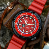 RDUNAE 2024 New R1ZK-II Men's Automatic Mechanical Watch Red Titanium Alloy Sapphire Waterproof Diving 20Bar Night Light Watch f