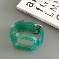 冰川一體透明iwatch錶帶se適用s9蘋果applewatch手錶s8保護殼新款透綠適用 iwatch 42mm（1/2/3代）
