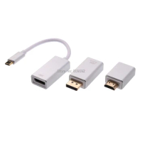 All in 1 USB 3.1 Type C To Mini Displayport/VGA/HDMI/DP Adapter Support 4k Male To Female HDTV Converter Cable for Macbook Pro
