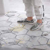 【fioJa 費歐家】80x120cm 幾何絲圈地墊刮泥地墊 門口 電梯 地墊(PVC 刮泥絲圈地墊 防滑 進門地墊 好清理)