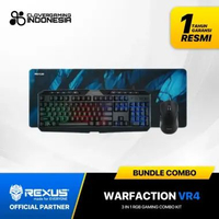 Rexus VR4 VR-4 Warfaction Wired Gaming Keyboard Mouse Rainbow Backlight Combo Bundling Mouse Pad