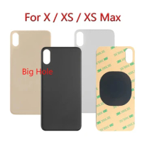 5PCS Big Hole OEM Back Glass Back Battery Cover Rear Door Back Case glass For iPhone X Housing XR XS XS Max Back Housing Case