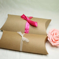 20pcs/lot Pillow shape paper Box small Kraft Box Tea Packaging Gift Box Kraft Paper Pillow Box wedding favor candy pacakge bag