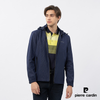 Pierre Cardin皮爾卡登 男款 都會休閒連帽印花薄夾克外套-藍色(5235665-38)