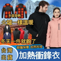 一件不怕冷的衝鋒衣 保暖外套 發熱衝鋒外套 棉衣 男生外套 智能usb充電溫控 冬天外套 自動電熱外套 禦寒外套