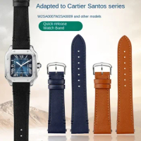 New 21mm Large Size Quick release Genuine Leather Watchband For Cartier SANTOS watch strap pin buckle bracelet men's accessories