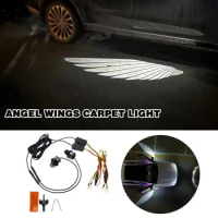2PCS LED Light Car Angel Wings Welcome Light Rearview Mirror Car Carpet Projection Carpet Angel Light Light Wings Welcome L9T9