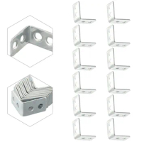 12pcs L-Shaped Wall Bracket Right Angle Code Metal Corner Braces Drawer Kitchen Bookshelf Braces Furniture Hardware