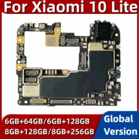 Motherboard for Xiaomi Mi 10 Lite 5G, Global MIUI Version, Unlocked Mainboard, Snapdragon 765G, 128GB ROM