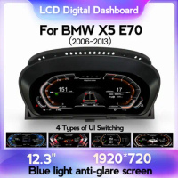 12.3inch Car LCD Dashboard For BMW 2006-2013 X5 E70 Car display screen Digital Speedometer 1920*720 Blue light anti-glare screen