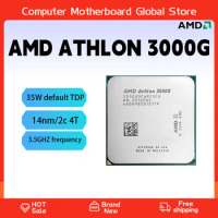 New AMD-3000G Processador de CPU Quad-Thread, Usado, Athlon, X2-3000G, 3,5 GHz, Dual-Core, Soquete AM4, YD3000C6M2OFH