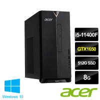 【Acer 宏碁】Aspire TC-1660 i5 六核獨顯電腦(i5-11400F/8G/512G PCIe SSD/GTX1650-4G/Win10)