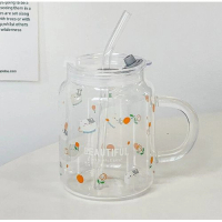 玻璃杯【401-500ml】【C款（普通蓋子）】  