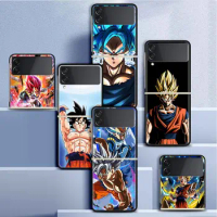 Thin Folding Case for Samsung Galaxy Z Flip3 Flip 4 Flip4 5G Flip 5 Fashion Cell Phone Cover Fundas Anime-Dragon-Ball