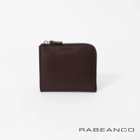 【RABEANCO】質感牛皮L型卡片零錢包(深咖)