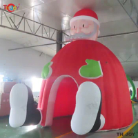 5m tall Christmas Decoration Inflatable Christmas Santa House Igloo Dome Tent for Outdoor Event