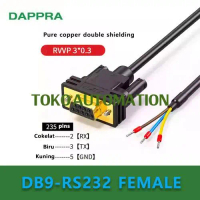 DB9 D-SUB 9 Pin Connector Female Ke RS232 235 Pin 3 wire with terminal 2M Serial Extension Cable SX9