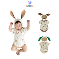 [Kèm mũ] Bodysuit 3-11Kg Hi Bé, body carot cho bé chất cotton mát LT030 Tee Baby Tee