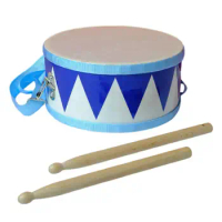 Drum Set For Kids Double Sided Children Drum Set With 2 Drumsticks Adjustable Strap 8 Inch Baby Wooden Fun Drum Toys Hand Clap