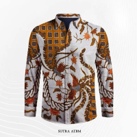 Mandala Exclusive kain SUTRA ATBM Kemeja Batik Pria Motif Eksotis Lengan Panjang Kualitas Premium