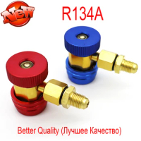 NEW Freon R134A/r1234yf Auto Car Quick Coupler Connector Brass Adapter Air Conditioning Refrigerant Adjustable AC Manifold Gauge