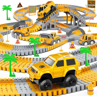 Kids Toys 253 PCS Construction Race Tracks Toy for 3 4 5 6 7 8 Year Old Boys Girls 5 PCS Constructio